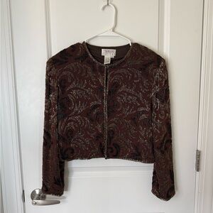 Vintage Talbots Beaded Cropped Jacket/Blazer